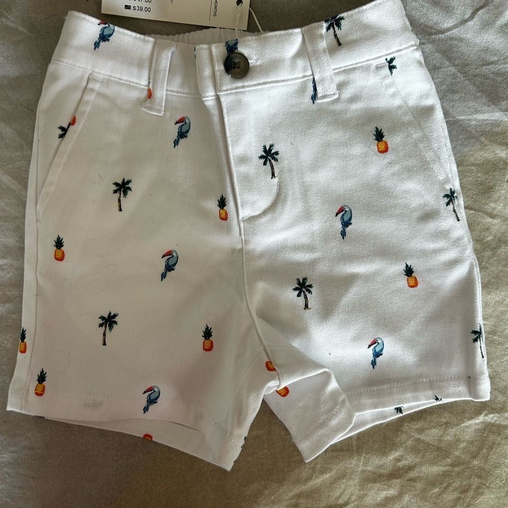 Janie andāJackā White Tropical Print Kids Shorts
